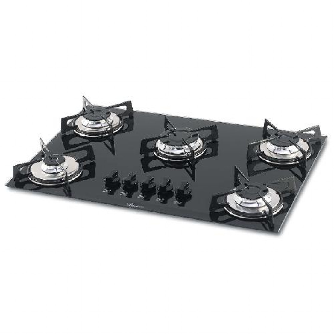 Fogão Cooktop Fischer 5 Bocas Gás Mesa Vidro Preto Decor Slim 1642-16938 - Bivolt