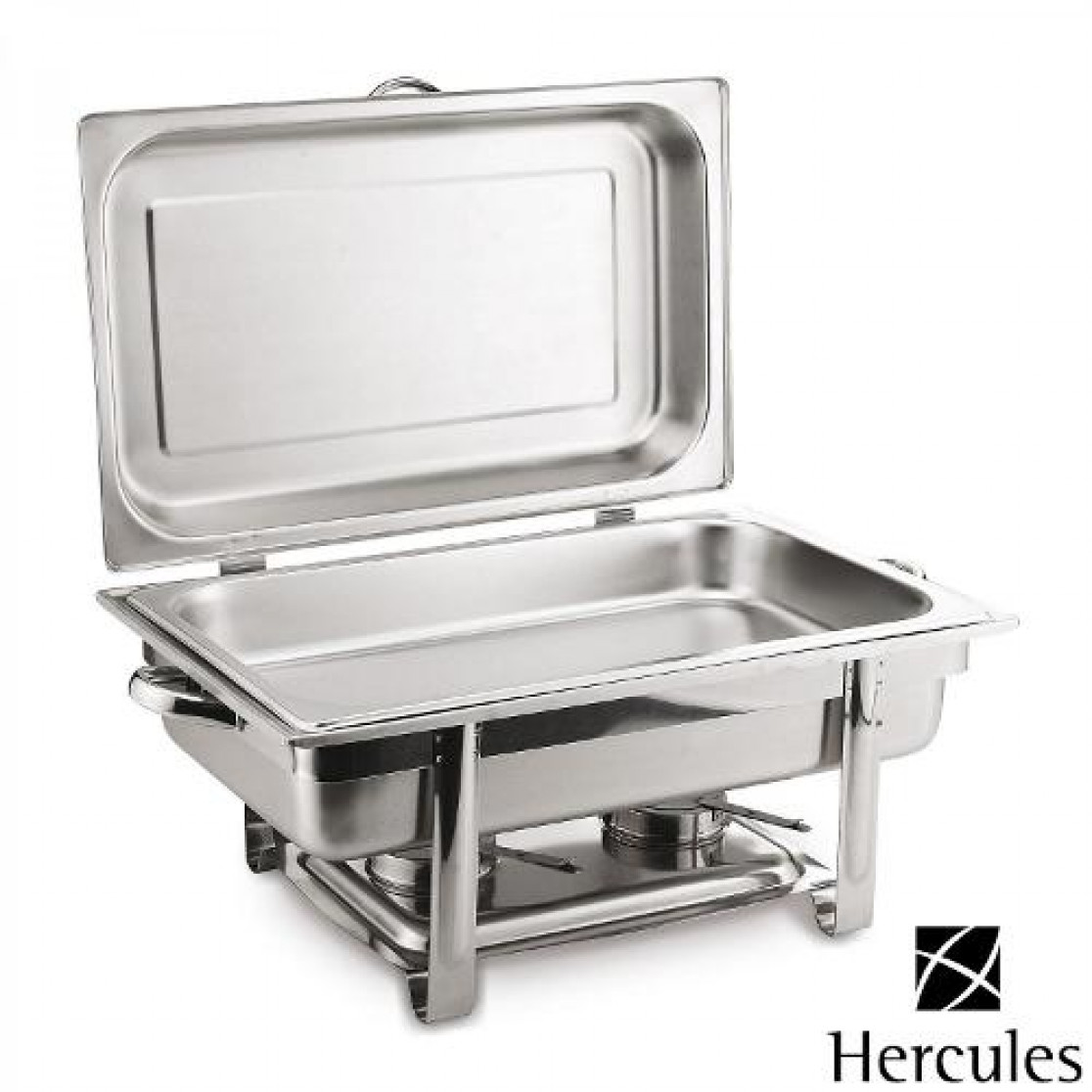 Rechaud Retangular De Banho Maria 9 Litros Com Cuba E Tampa De Aço Inox Hercules