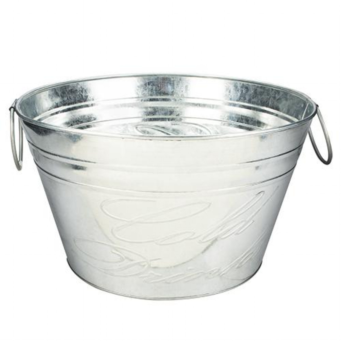 Cooler Para Festa Redondo Em Metal 35x21 Cm
