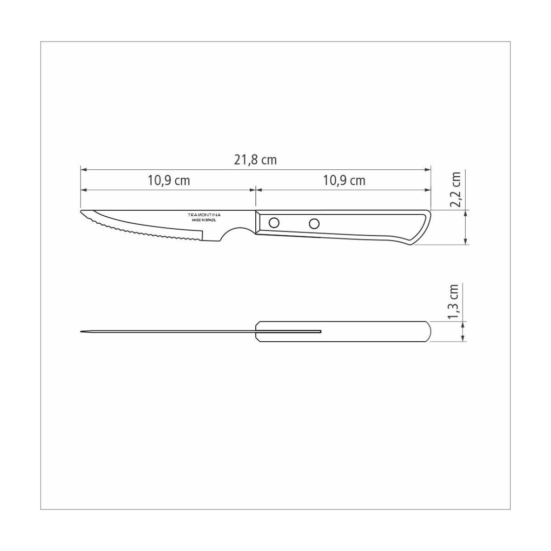 Faca para Churrasco Tramontina com Lamina em Aço Inox e Cabo em Madeira Polywood Vermelho 4