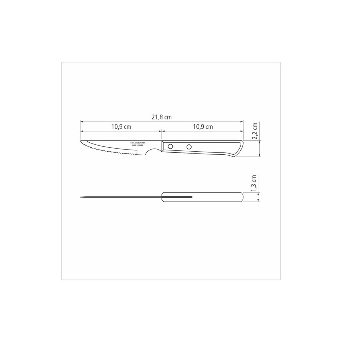 Faca para Churrasco Tramontina com Lamina em Aço Inox e Cabo em Madeira Polywood Vermelho 4