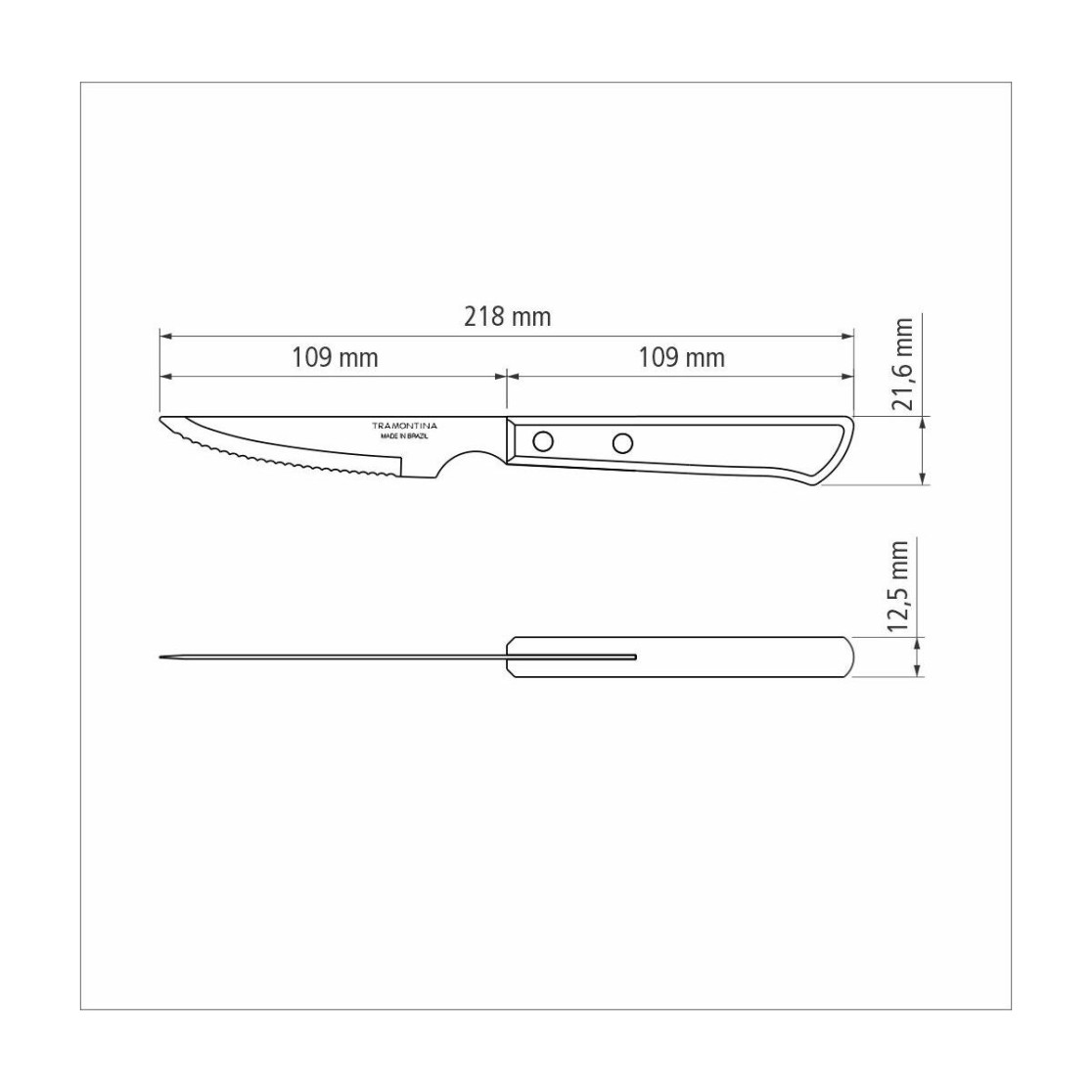 Faca para Churrasco Tramontina com Lamina em Aço Inox e Cabo em Madeira Polywood Vermelho 4