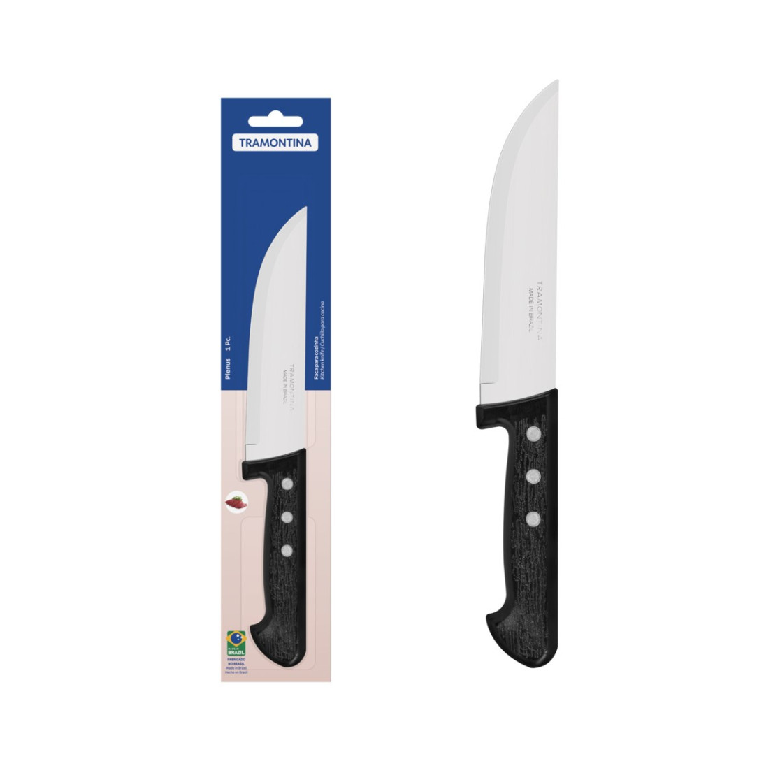 Faca para Cozinha Tramontina Plenus com Lamina em Aço Inox e Cabo de Polipropileno Preto 6