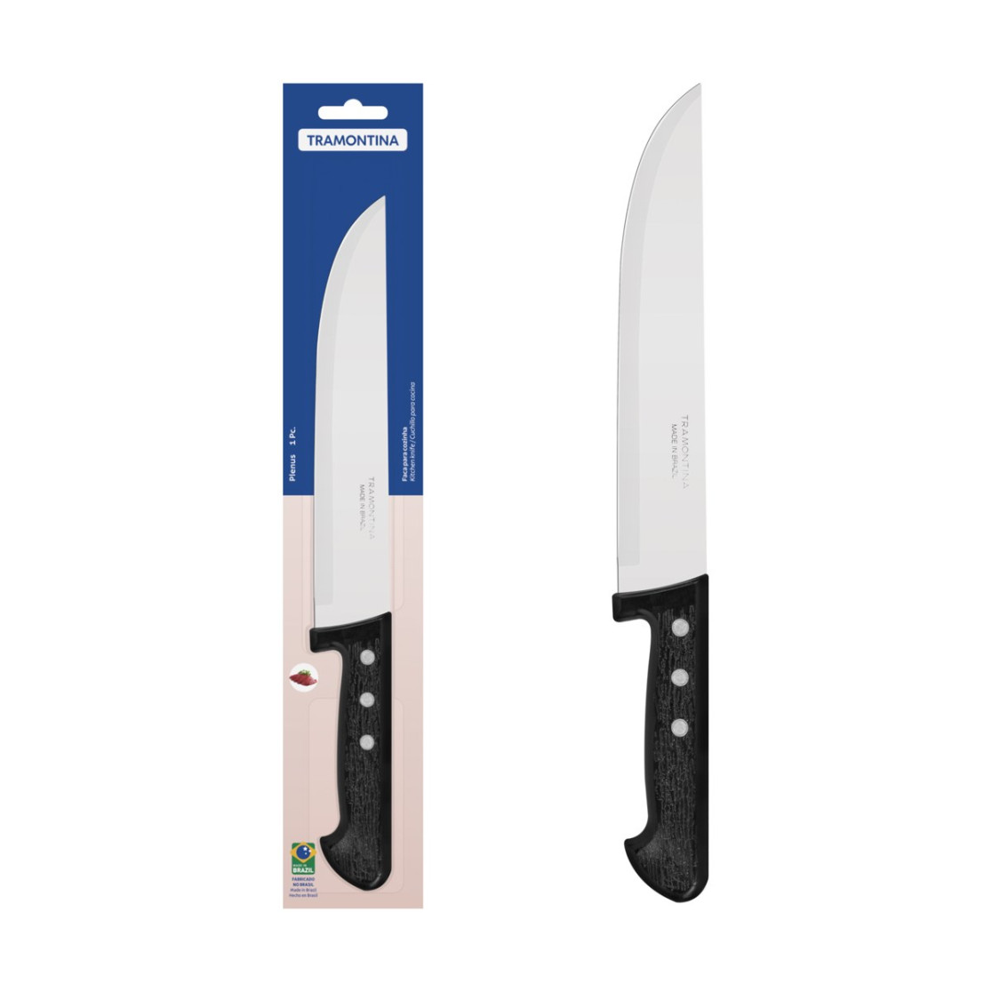 Faca para Cozinha Tramontina Plenus com Lamina em Aço Inox e Cabo de Polipropileno Preto 8