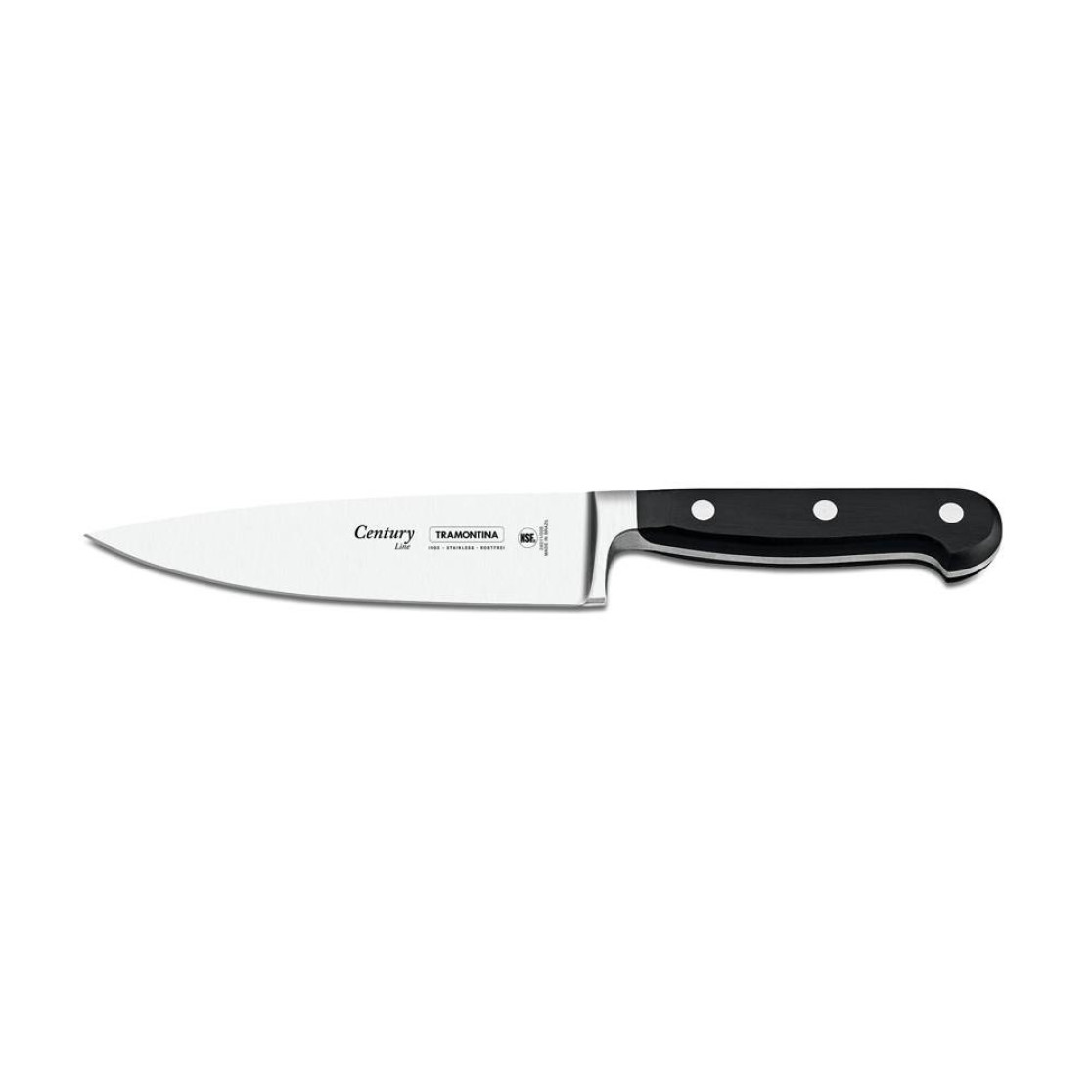 Faca Chef Tramontina Century com Lâmina em Aço Inox e Cabo de Policarbonato e Fibra de Vidro 6"