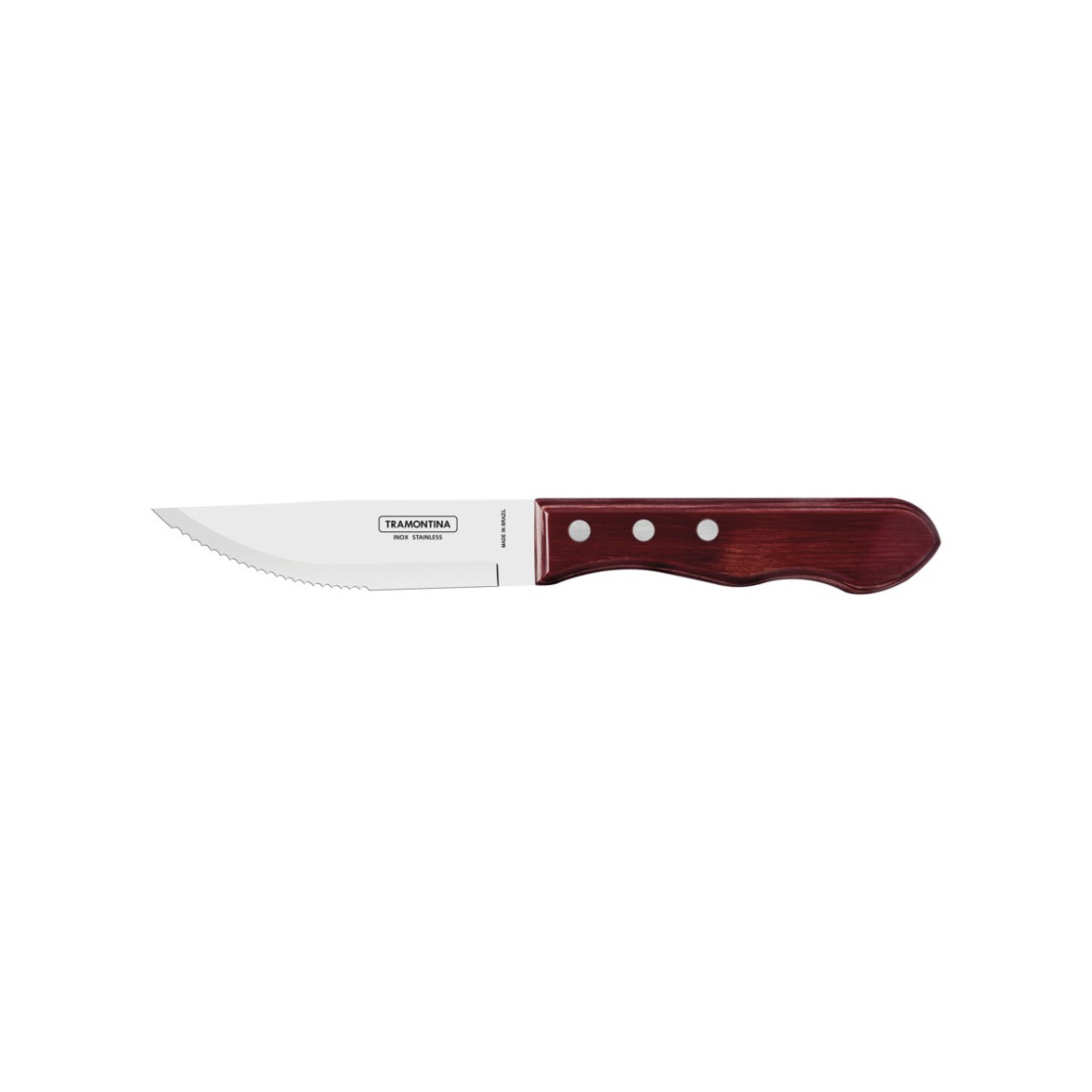 Faca para Churrasco Jumbo Tramontina com Lamina em Aço Inox e Cabo em Madeira Polywood Vermelho 5