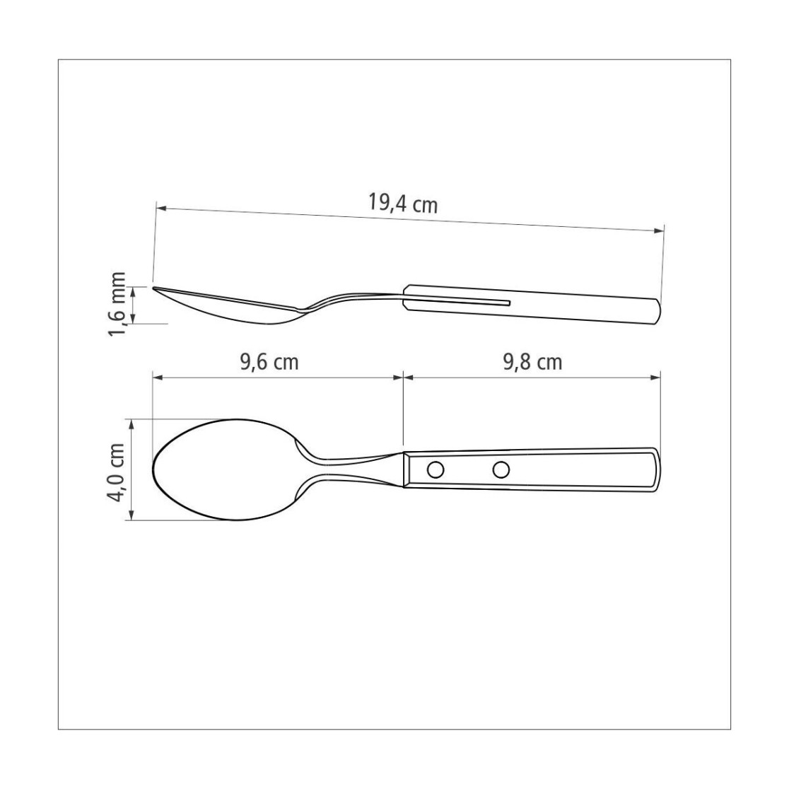 Colher de Mesa Inox Polywood Vermelha - Tramontina