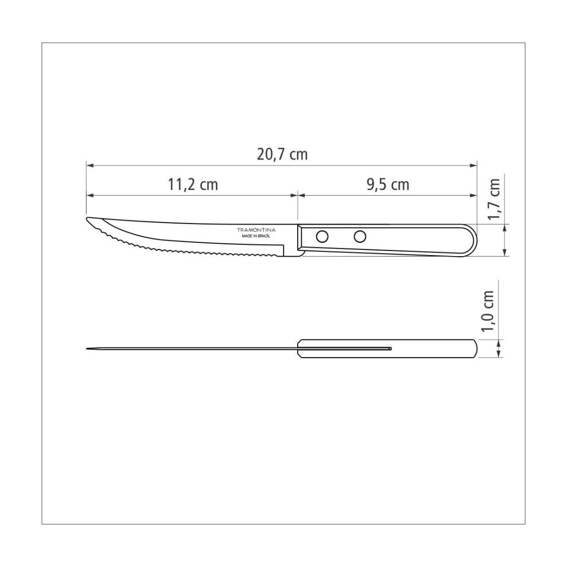 Faca para Churrasco Tramontina Dynamic com Lamina em Aço Inox e Cabo de Madeira Natural 5