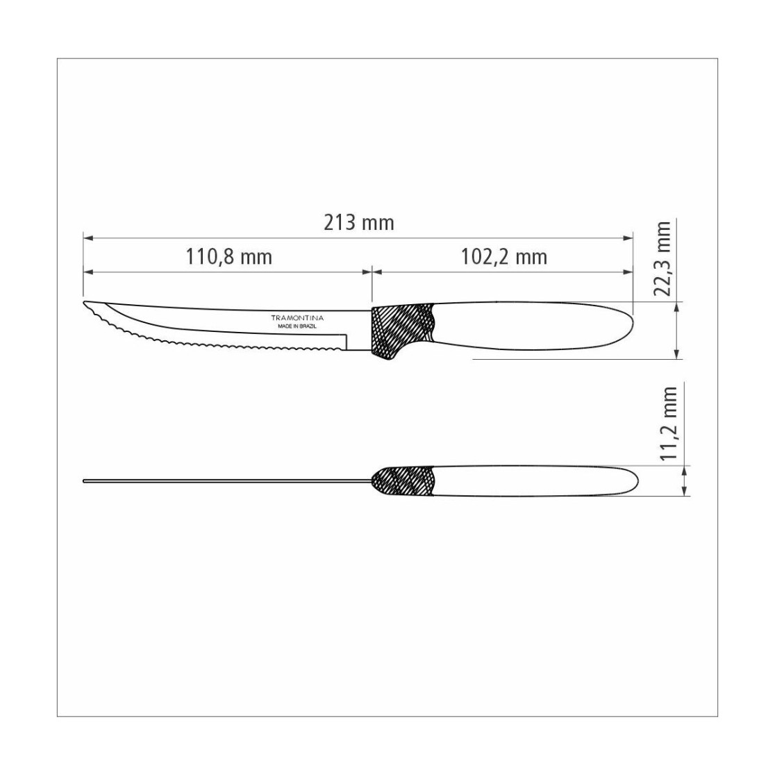 Faca para Churrasco Tramontina Ipanema com Lamina em Aço Inox e Cabo de Polipropileno Azul 5