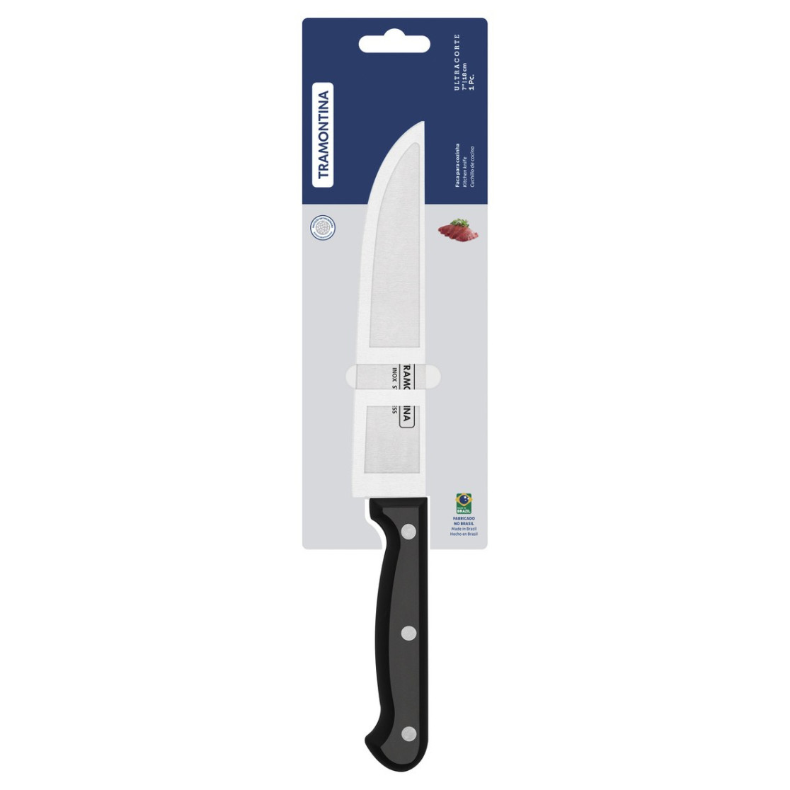 Faca para Cozinha Tramontina Ultracorte com Lâmina em Aço Inox e Cabo de Polipropileno Preto 7