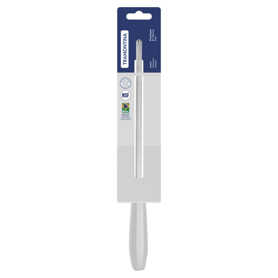 Chaira Tramontina Premium com Haste em Aço Carbono Revestida com Cromo-Duro e Cabo de Polipropileno Branco 8"