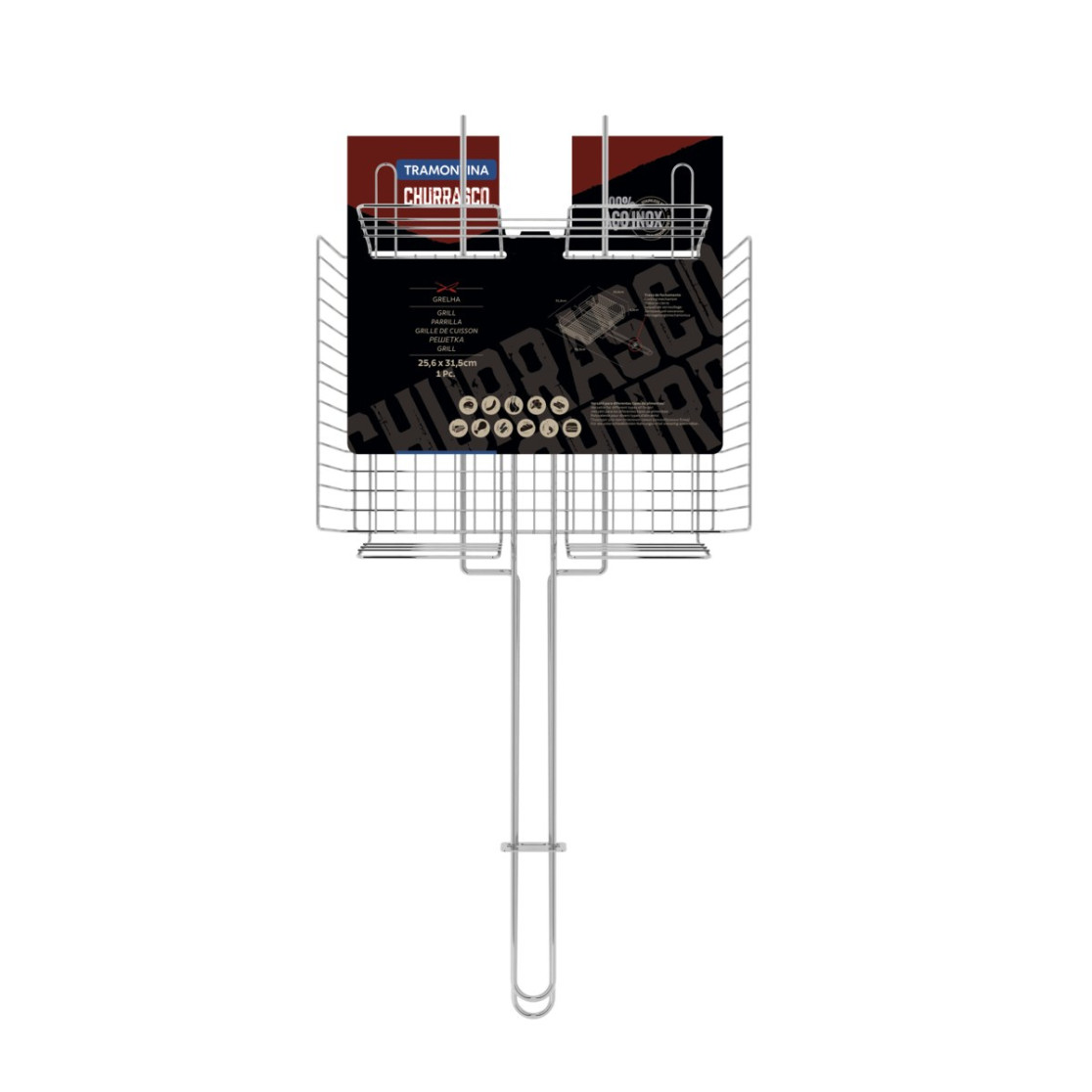 Grelha Multiuso Tramontina Churrasco em Aço Inox 70,2 x 31,5 cm