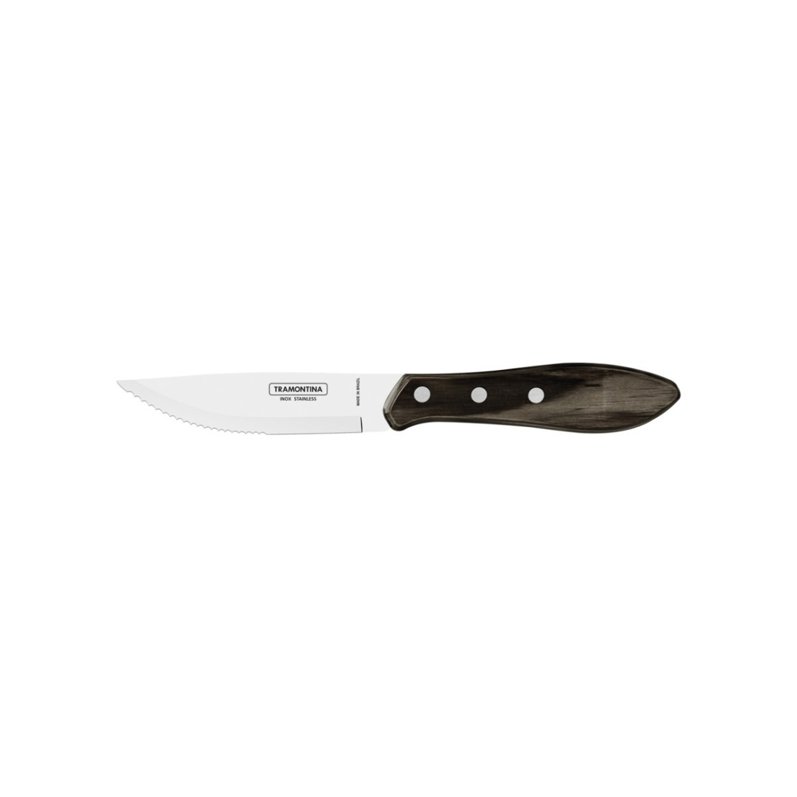 Faca para Churrasco Jumbo Tramontina com Lamina em Aço Inox e Cabo de Madeira Polywood Castanho 5