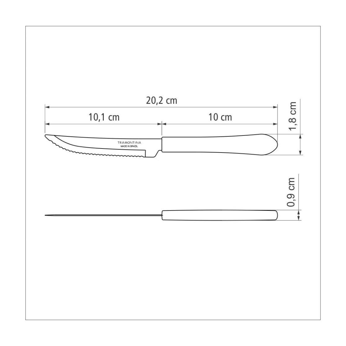 Faca para Churrasco Tramontina Leme com Lamina em Aço Inox e Cabo de Polipropileno Vermelho 4