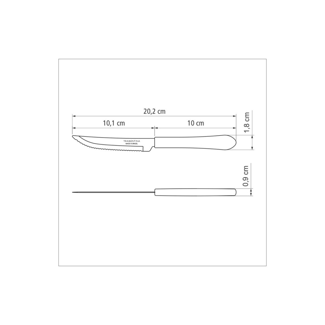 Faca para Churrasco Tramontina Leme com Lamina em Aço Inox e Cabo de Polipropileno Vermelho 4