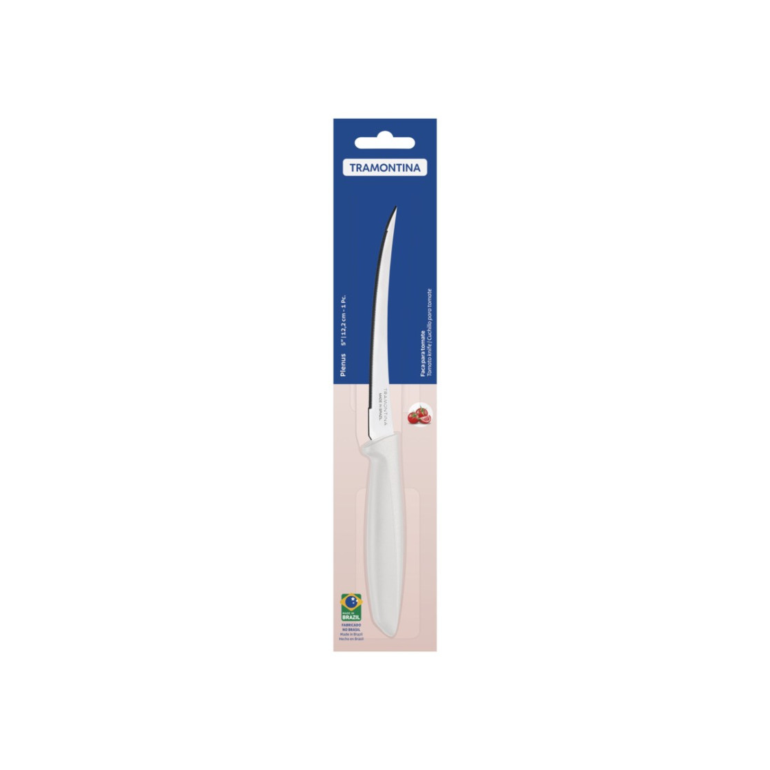 Faca para Tomate Tramontina Plenus com Lamina em Aço Inox e Cabo de Polipropileno Off White 5"