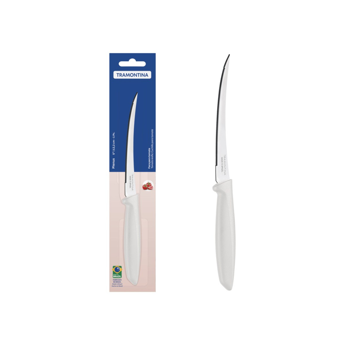 Faca para Tomate Tramontina Plenus com Lamina em Aço Inox e Cabo de Polipropileno Off White 5