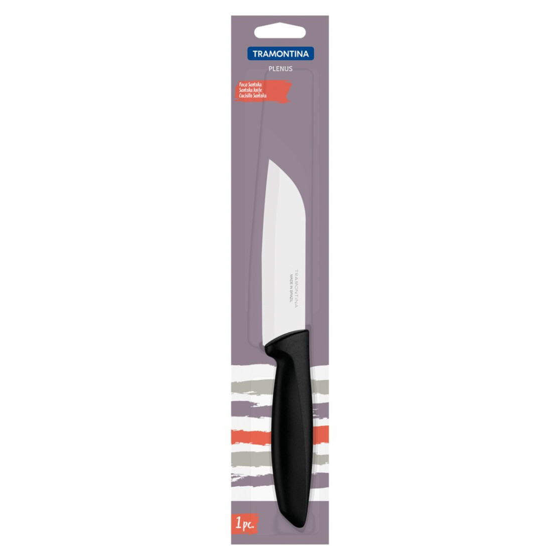 Faca Santoku Tramontina Plenus com Lamina em Aço Inox e Cabo de Polipropileno Preto 5
