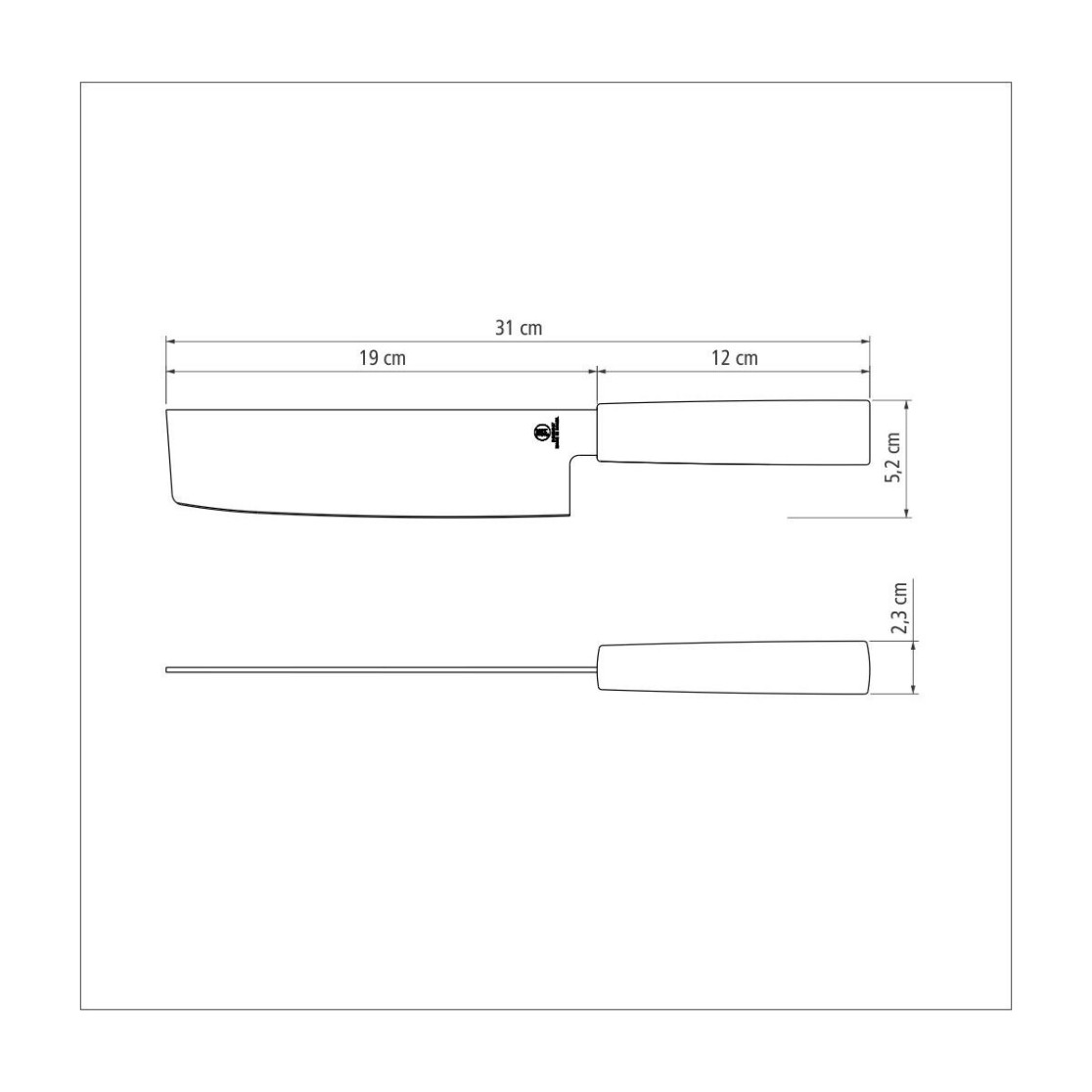 Faca Nakiri Tramontina Sushi com Lamina em Aço Inox e Cabo de Nylon 7