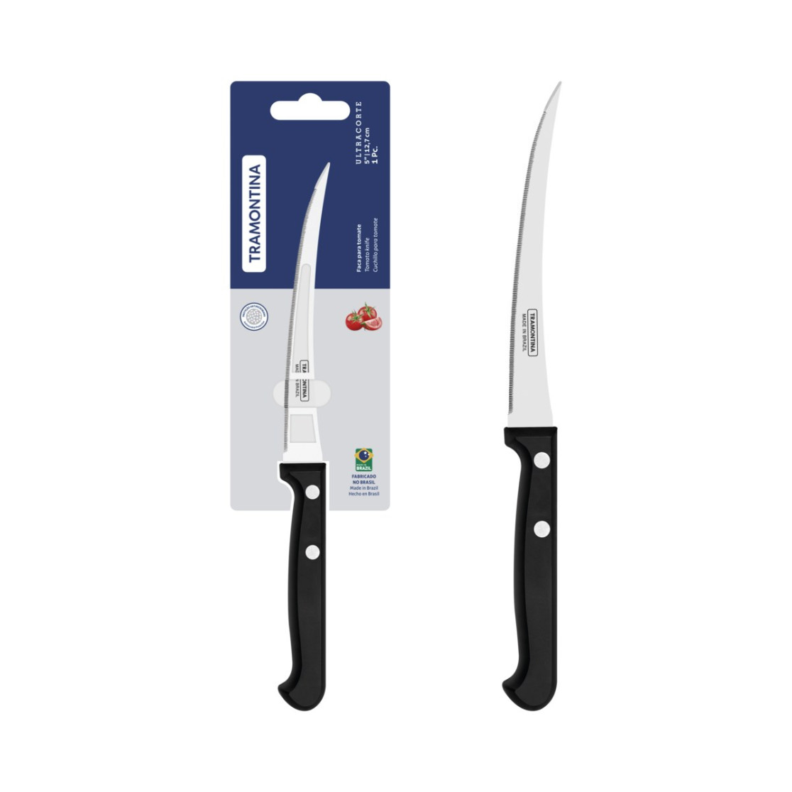 Faca para Tomate Tramontina Ultracorte com Lamina em Aço Inox e Cabo de Polipropileno Preto 5