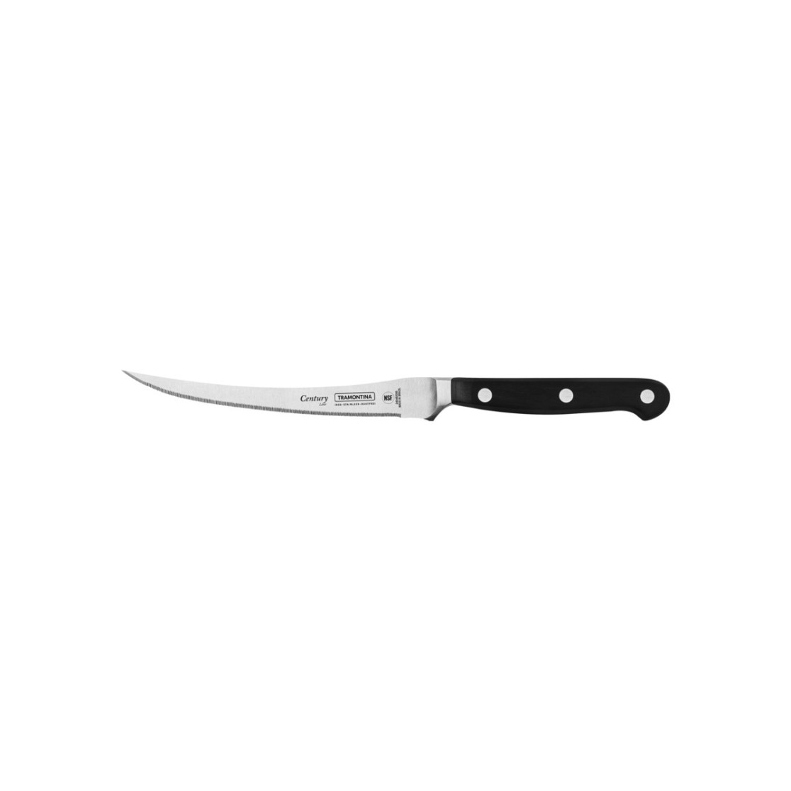 Faca para Tomate Tramontina Century com Lamina em Aço Inox e Cabo de Policarbonato com  Fibra de Vidro Preto 5"