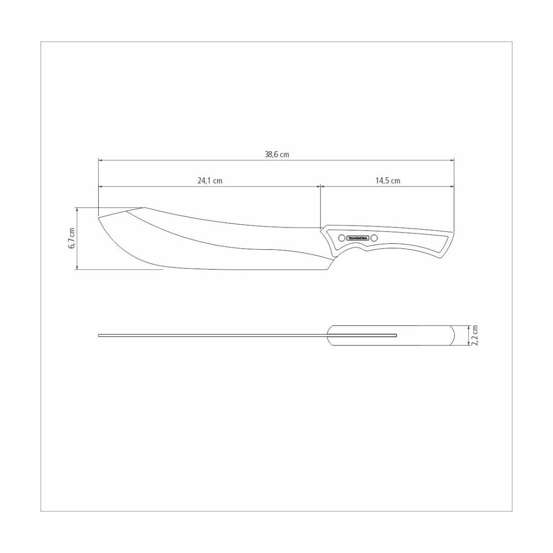 Faca para Carne Tramontina Churrasco Black com Lamina de Aço Inox Escurecido e Cabo de Madeira 10 polegada