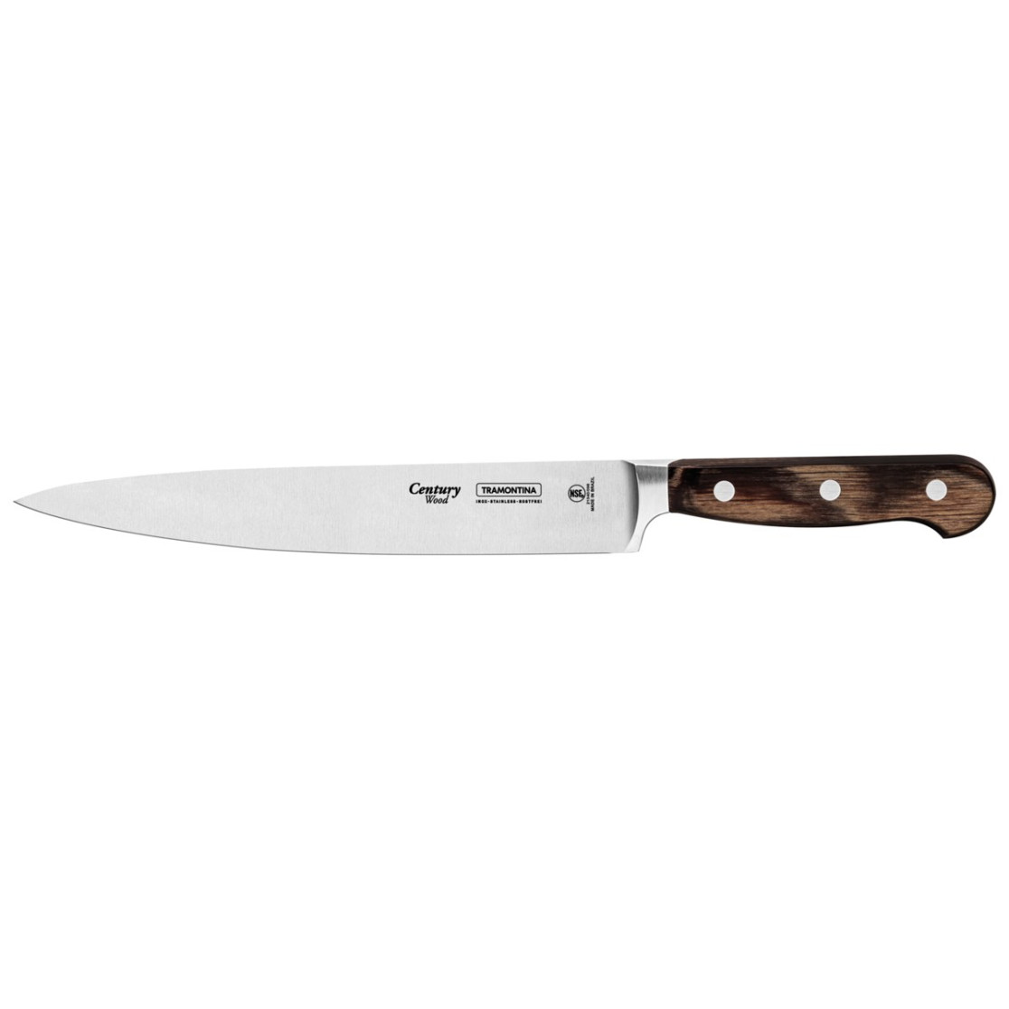 Faca Utility Tramontina Century Wood com Lâmina em Aço Inox e Cabo de Madeira Tratada Castanho 8 polegada