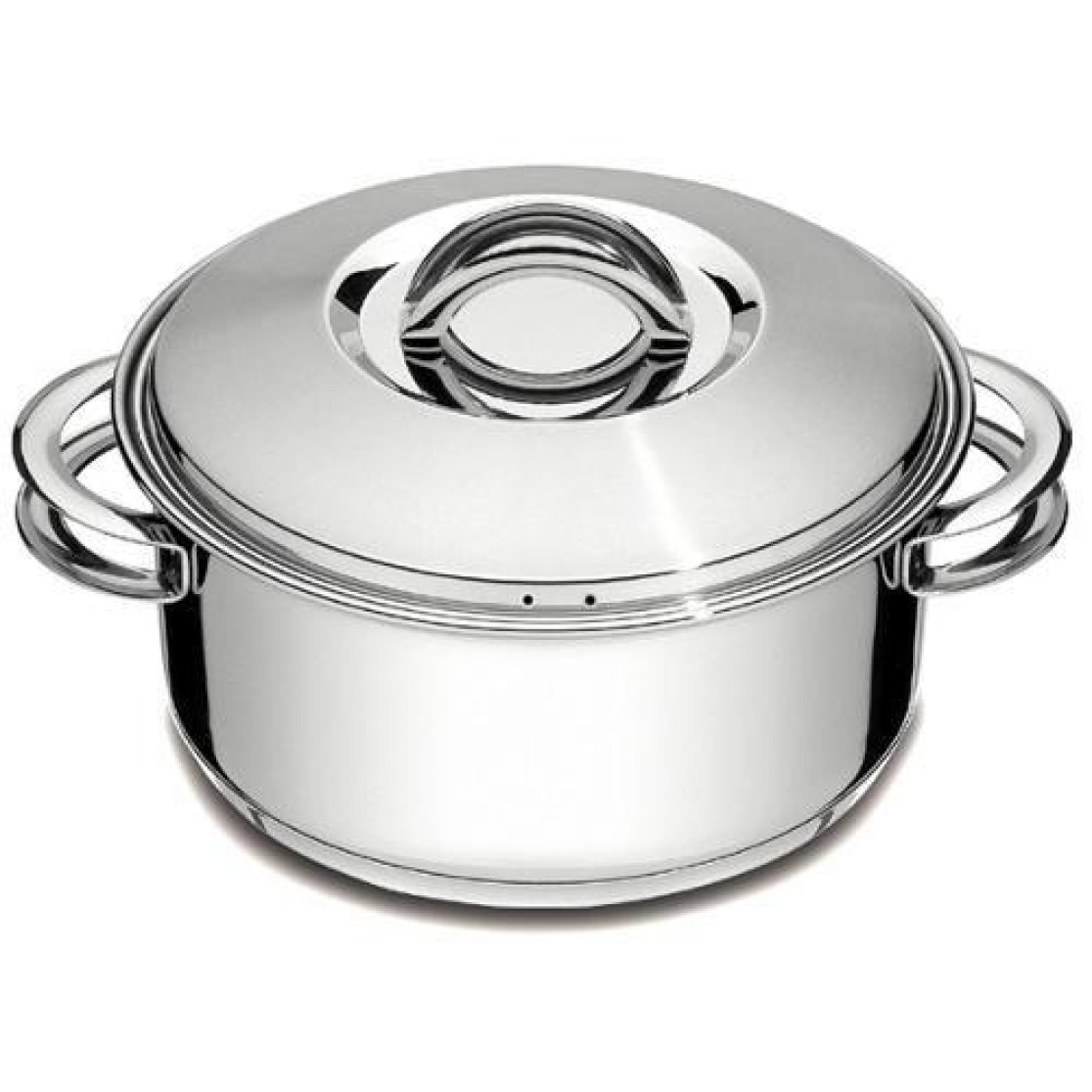 Caçarola Tramontina Solar Rasa em Aço Inox Fundo Triplo com Tampa e Alças 20 cm 2,9 L