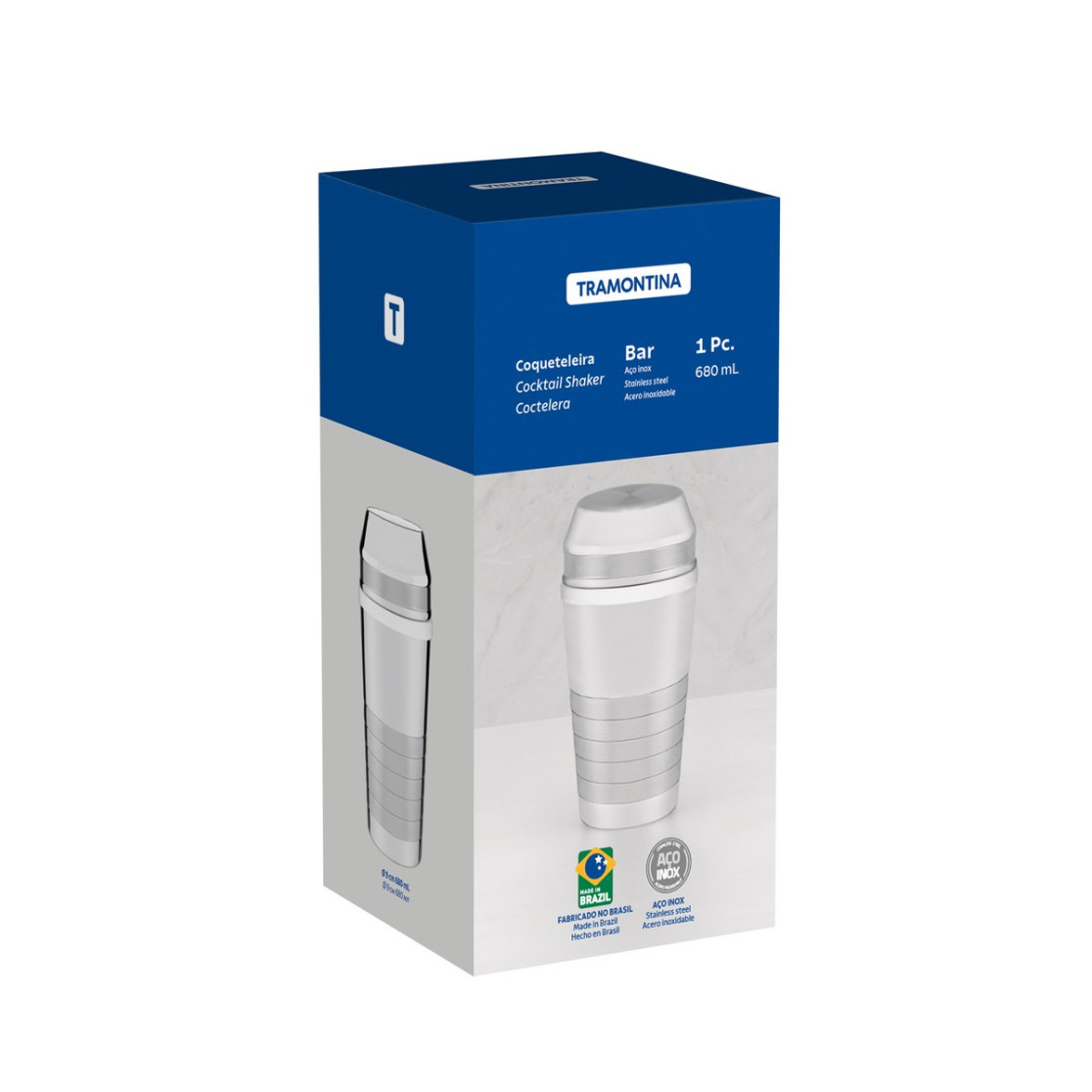 Coqueteleira para Drinks Tramontina Millenium em Aço Inox com Detalhes Foscos 680 ml