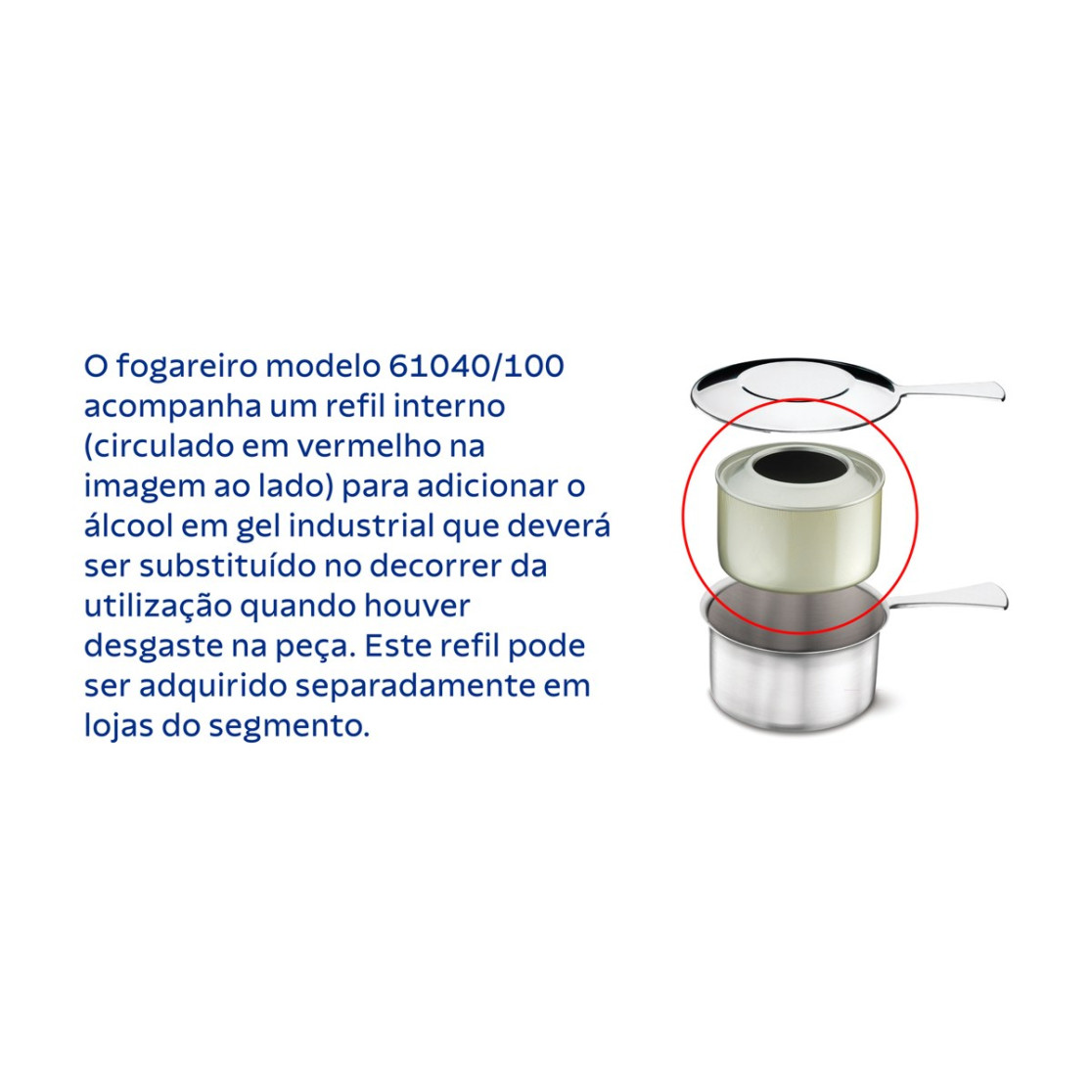 Rechaud Tramontina Redondo em Aço Inox Banho Maria com Suporte para Tampa e Fogareiro 7 L