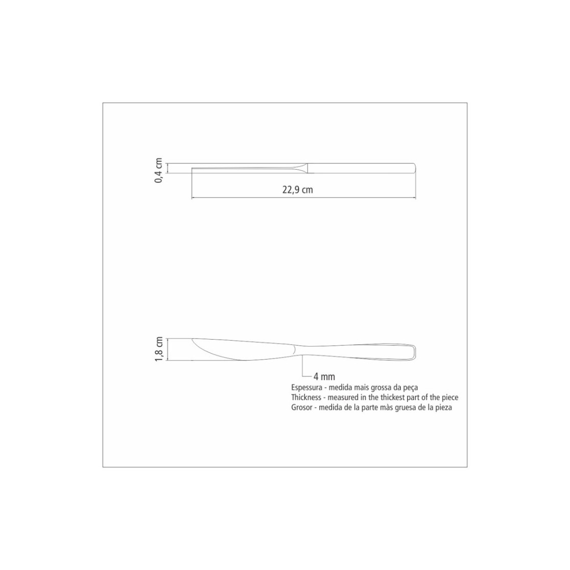 Faca para Churrasco Tramontina Continental em Aço Inox
