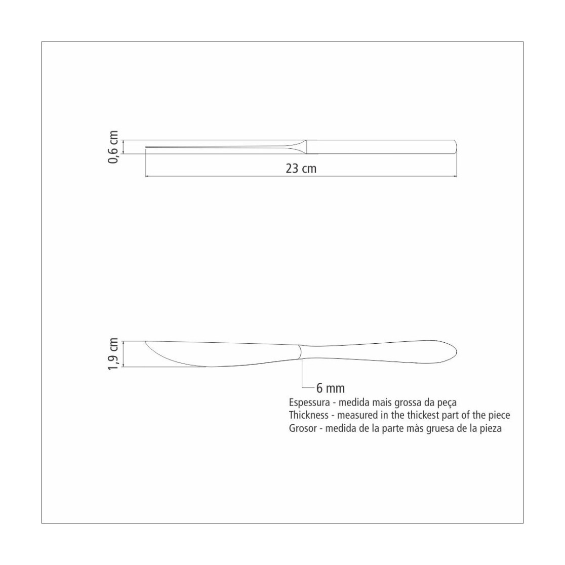 Faca para Churrasco Tramontina Satri em Aço Inox