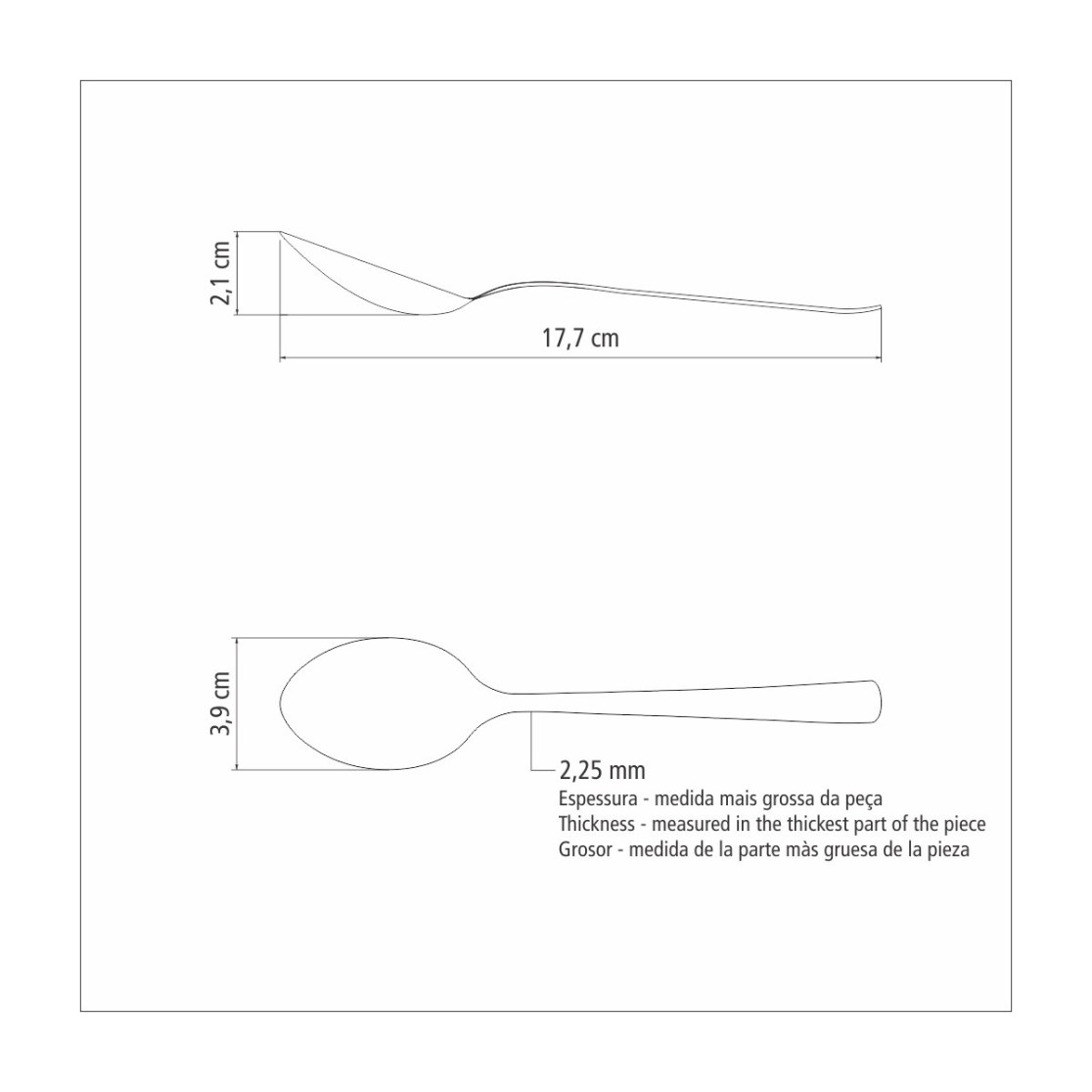 Colher para Sobremesa Tramontina Oslo em Aço Inox