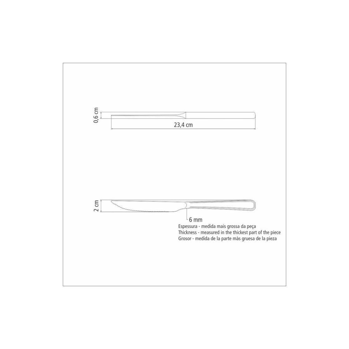 Faca para Churrasco Tramontina Sonata em Aço Inox Forjado Acabamento Alto Brilho