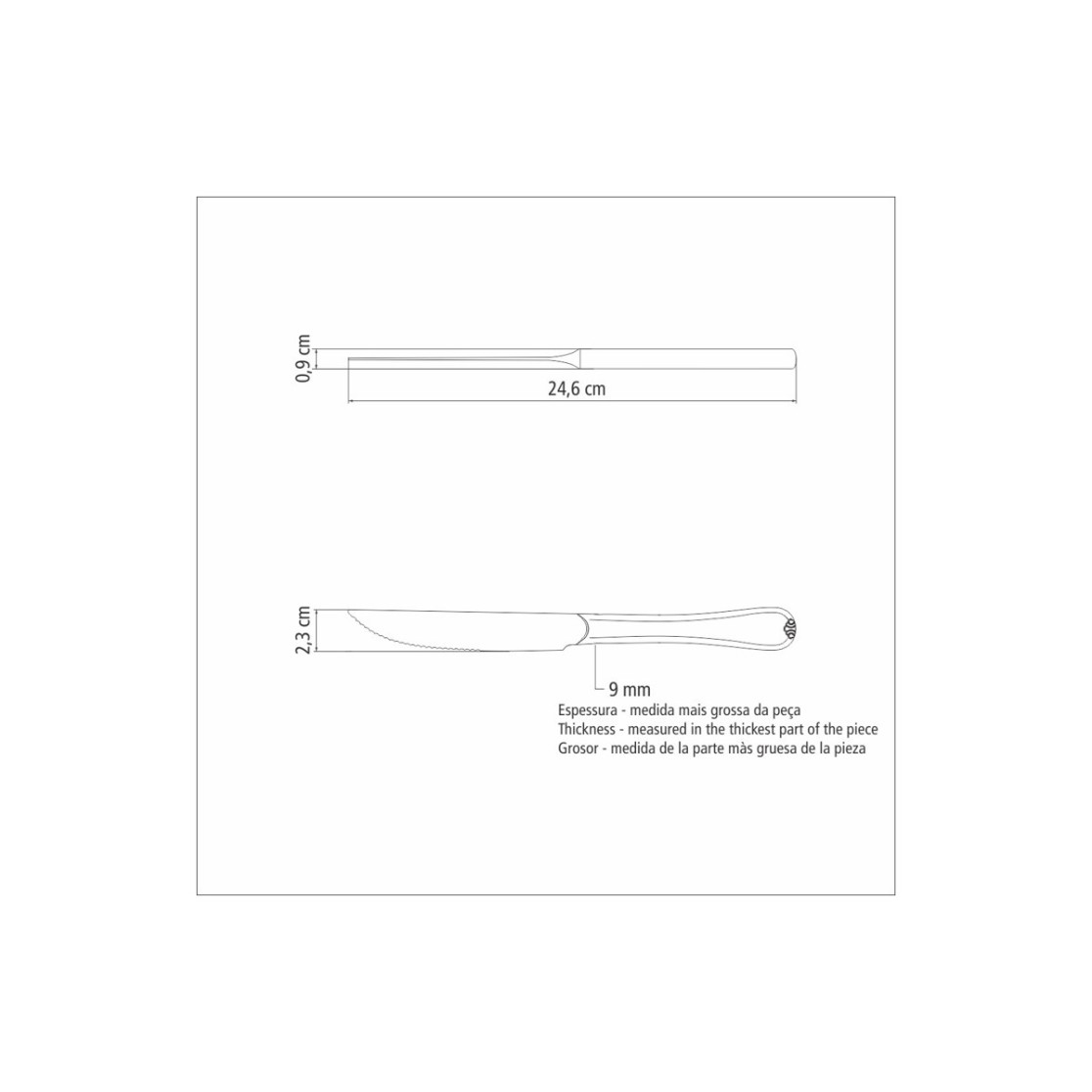 Faca para Churrasco Tramontina Vicenza Forjada em Aço Inox