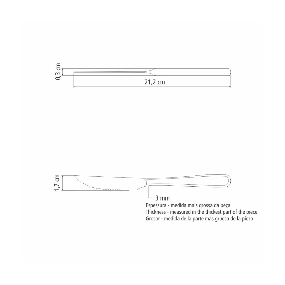 Faca para Churrasco Tramontina Angra em Aço Inox