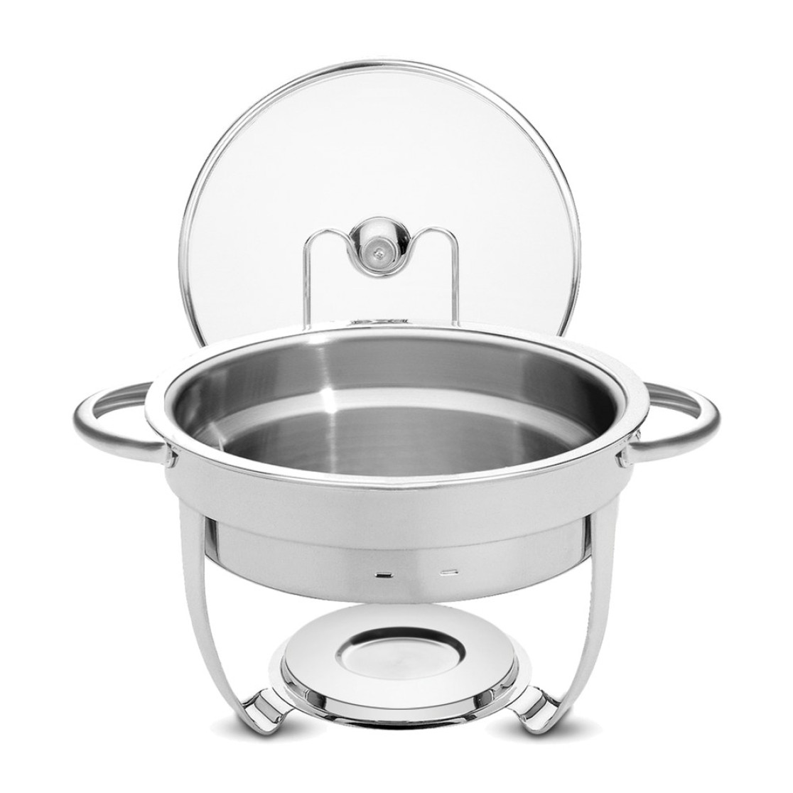 Rechaud Tramontina Redondo em Aço Inox Banho Maria com Suporte para Tampa 4,3 L