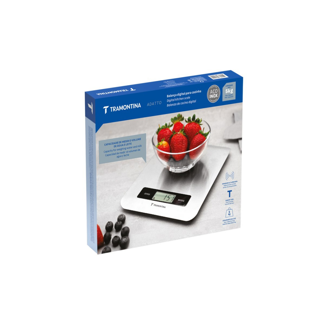 Balança Digital para Cozinha Tramontina Adatto em Aço Inox