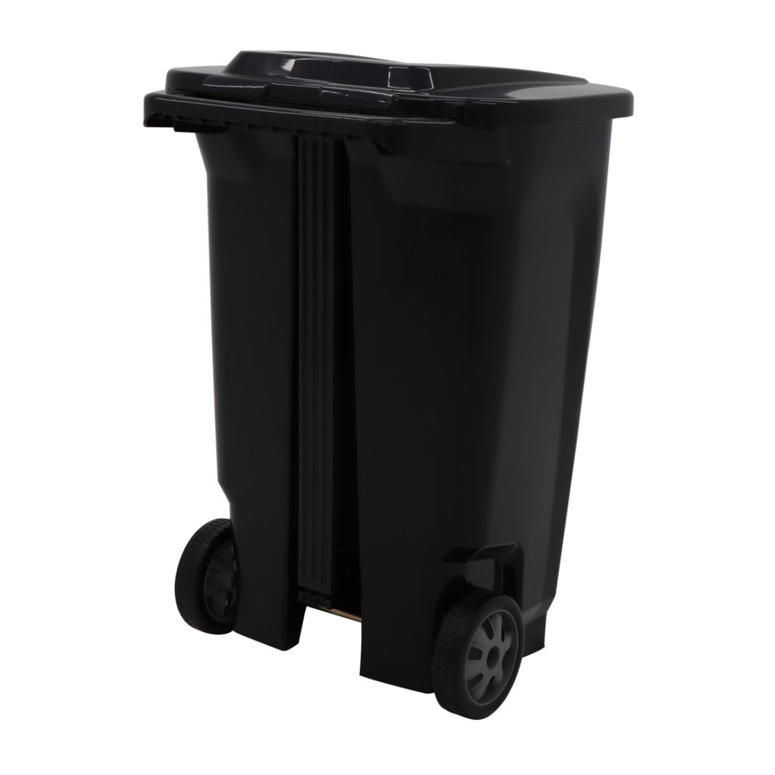 Lixeira Tramontina T-Force 100L com Rodas em Polipropileno Preto