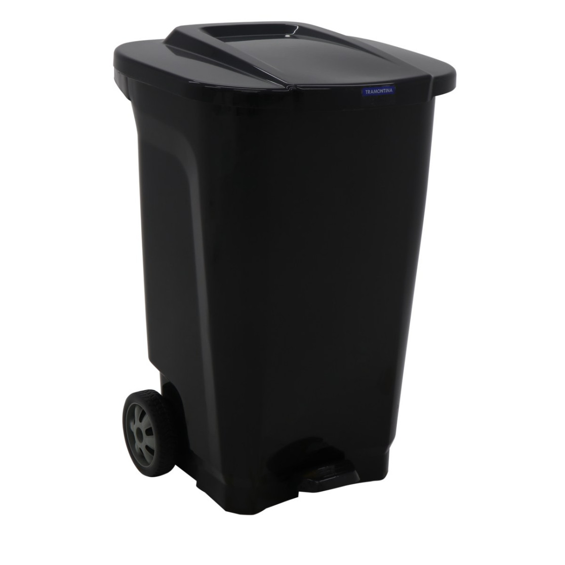 Lixeira Tramontina T-Force 100L com Rodas em Polipropileno Preto