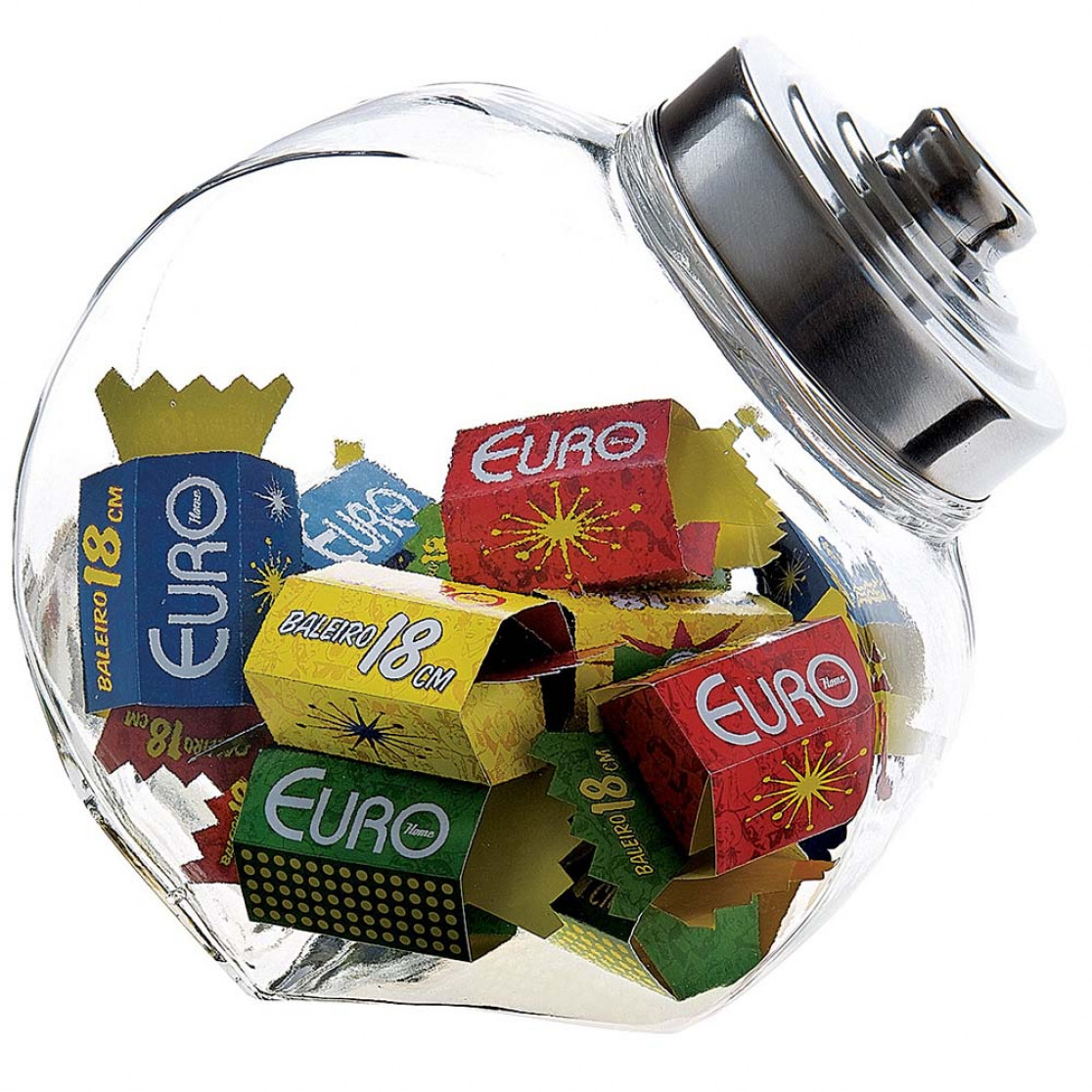 Baleiro Retro De Vidro Com Tampa - Euro