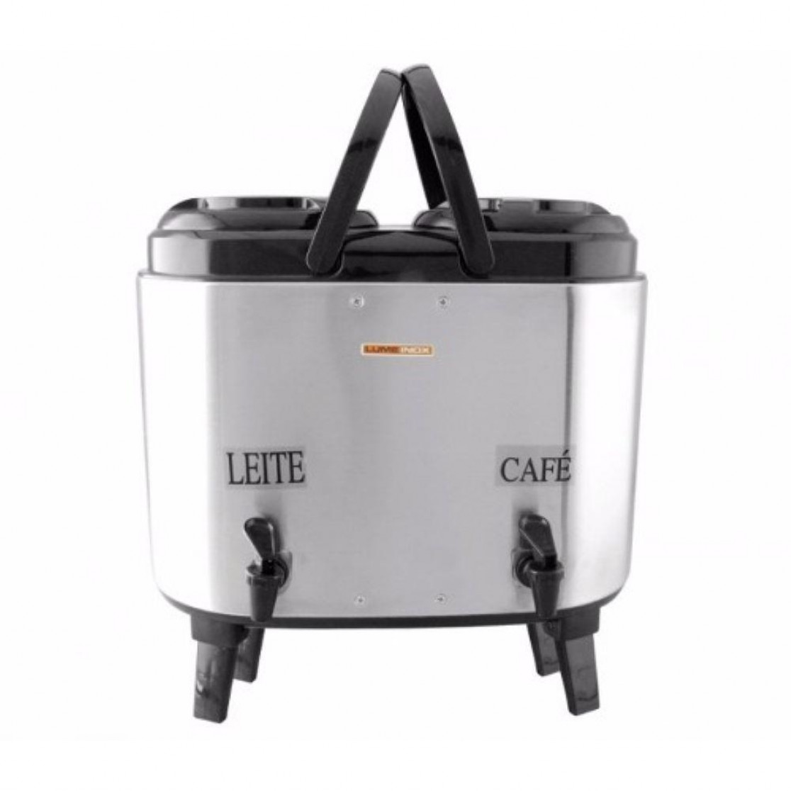 Botijão Duplo Garrafa Térmica Inox 12 Litros (2x6L) Camping Buffet - Prata
