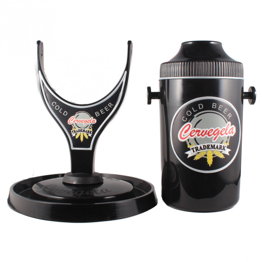 Cervegela Preto Com Suporte Rotativo com Refil De Congelamento 