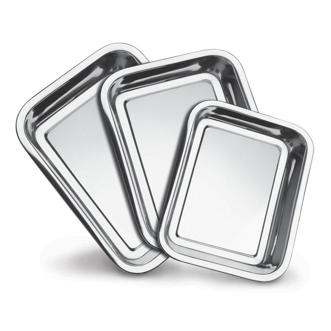 Conjunto de Assadeiras Inox - 3 Peças - Herculese 
