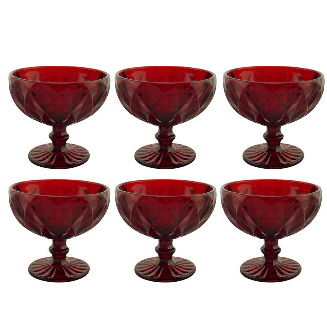 Conjunto de Taças de Coquetel Mimo Style Vermelho Vitral Verre - 6 Peças