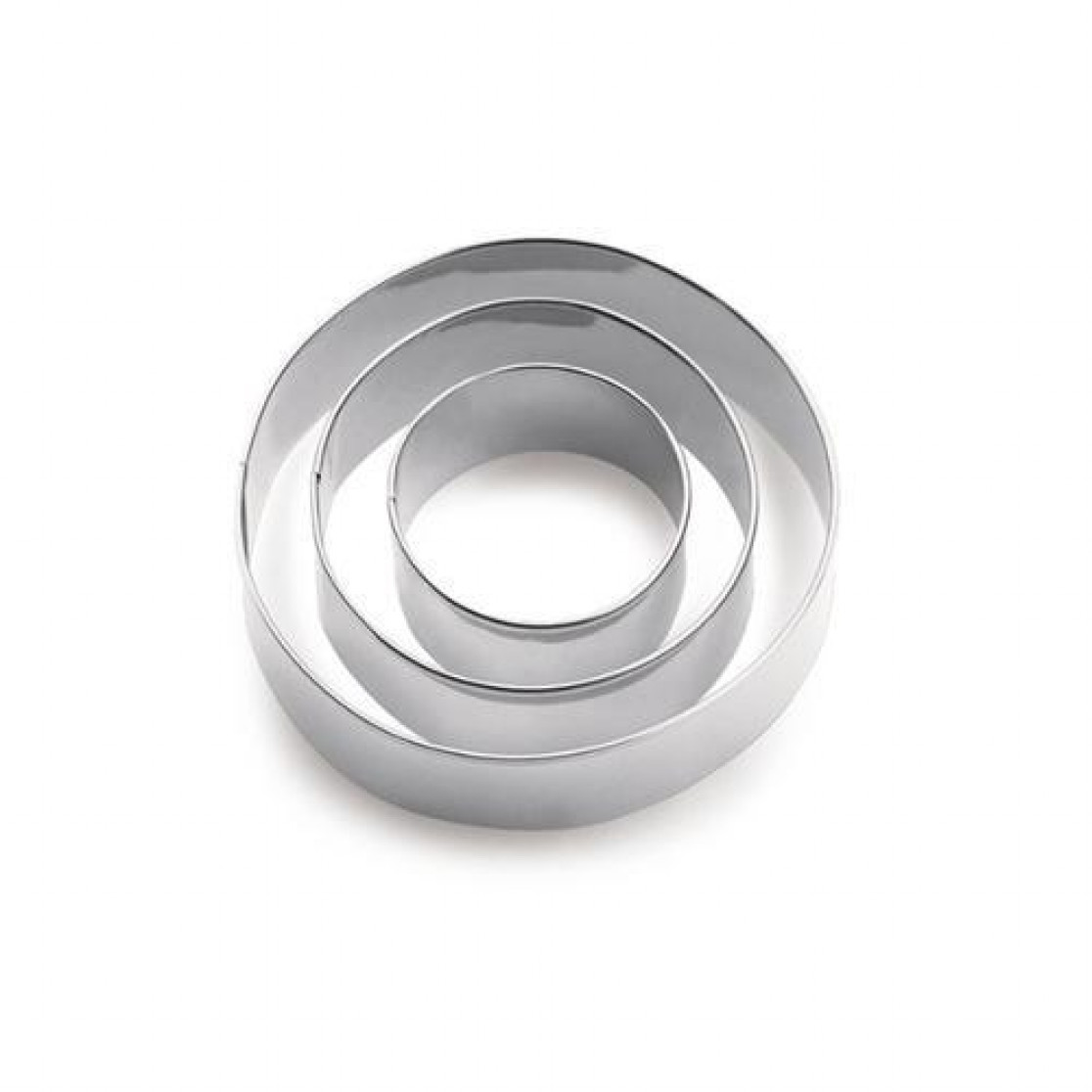 Conjunto 3 Forminhas Círculo Hercules de Aço Inox