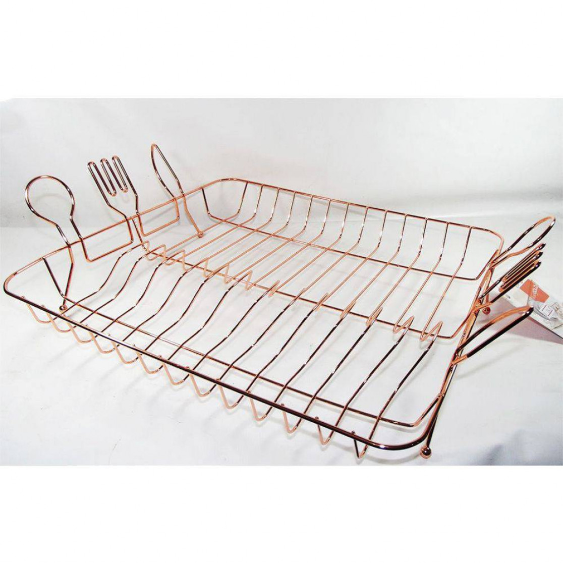 Escorredor de Louças Rose Gold Aço Galvanizado 12 Pratos Arthi