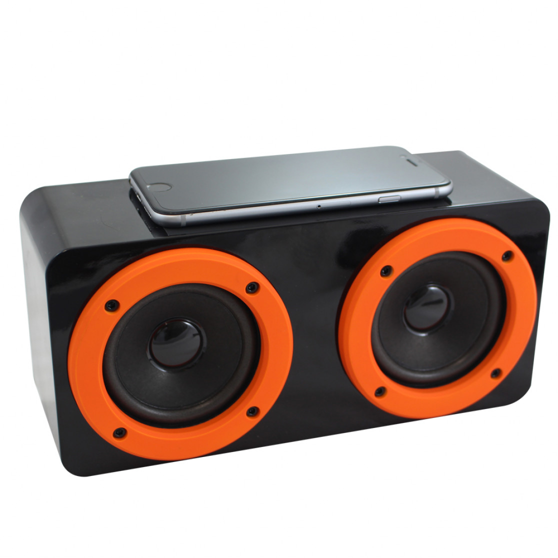 Amplificador Speaker Caixa de Som Preto e Laranja - Zona Criativa