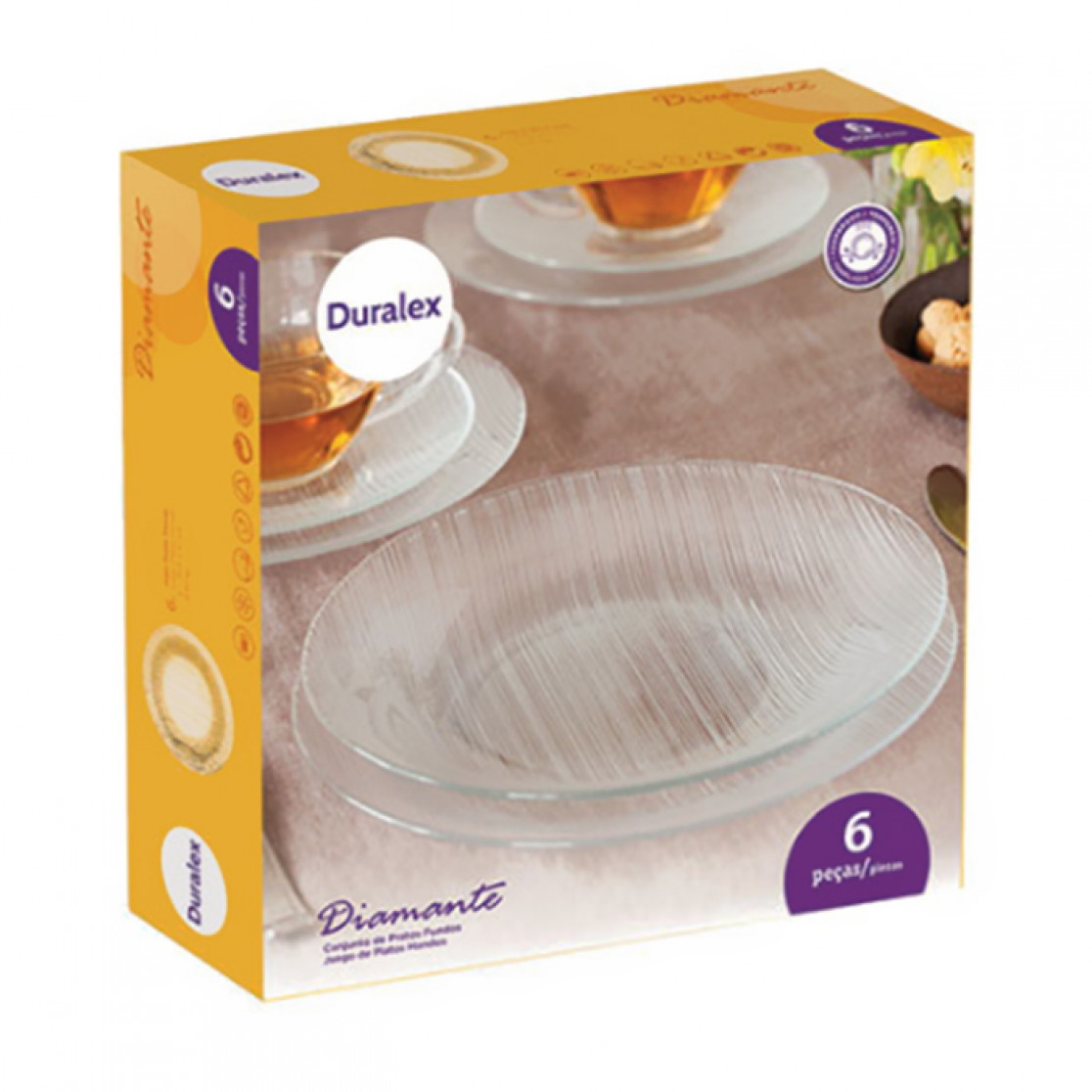 Jogo de Prato Fundo Diamante 6 Peças
