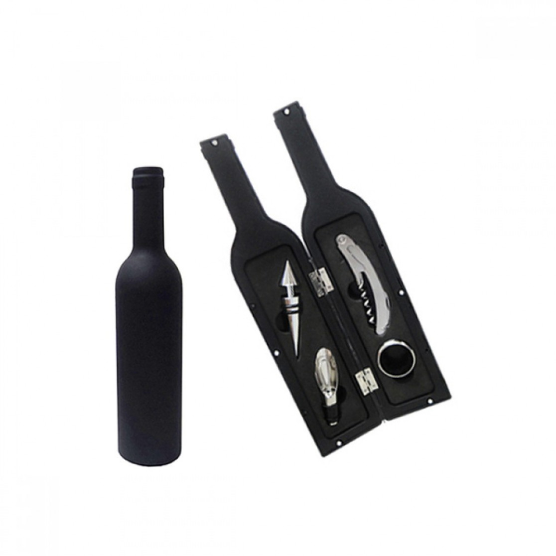 Kit Acessorios para vinho 5 peças formato garrafa Grande